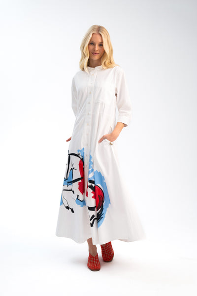 Binny - THE LEVADE - PICASSO PONY Cotton Poplin Dress
