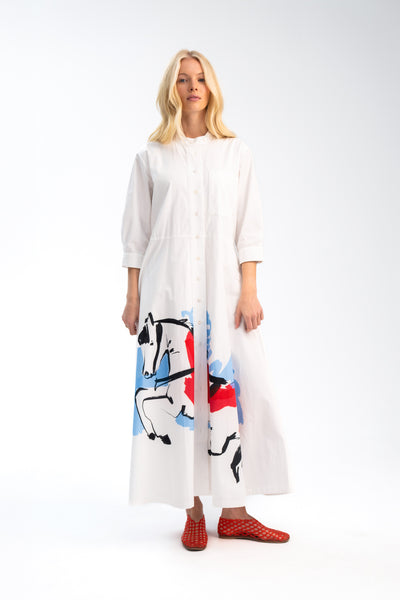 Binny - THE LEVADE - PICASSO PONY Cotton Poplin Dress