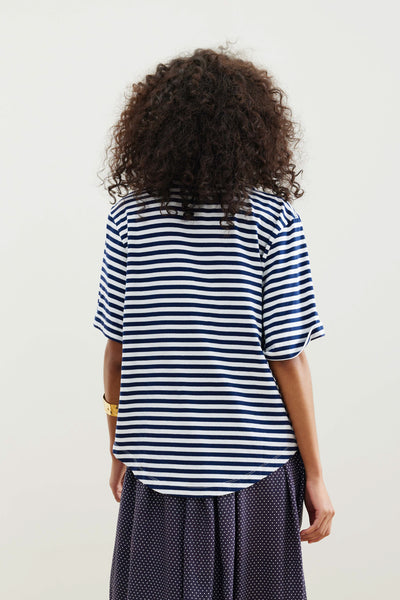 Binny - HOTEL PLAYA HERMOSA - Navy - Cotton Stripe T-Shirt