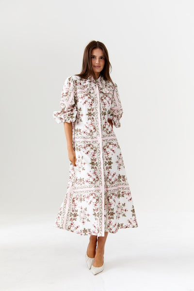 Binny - Panettone - 100% Cotton Midi Dress - Dolce Print