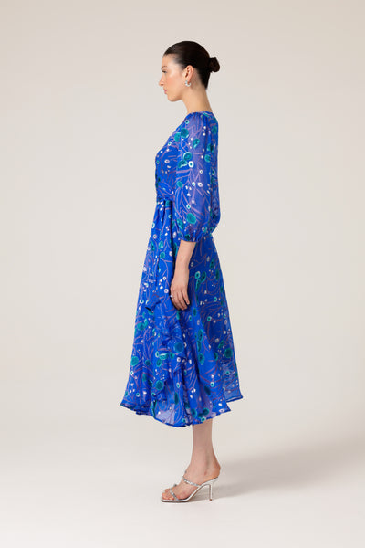 Sacha Drake - Bowerbird Wrap Dress - Periwinkle Poppy