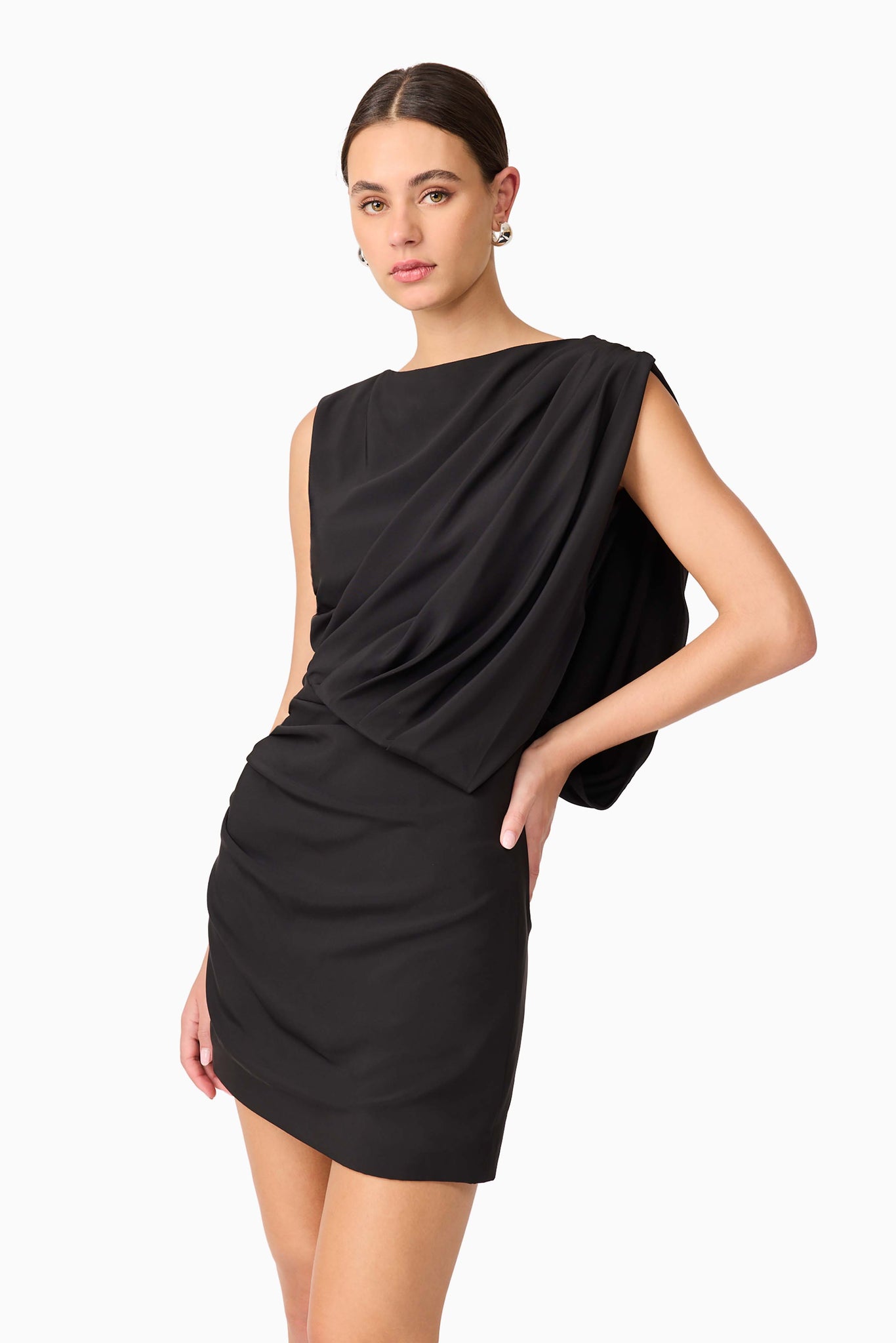 Elliatt - Brigid Asymmetrical Mini Dress - Black