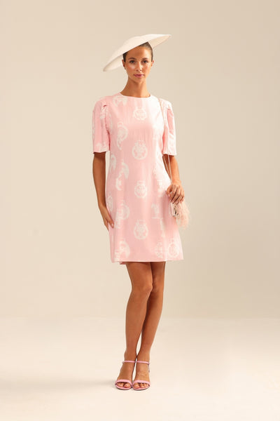 Binny - The Birdcage - Linen Mini Dress Pink Brasses