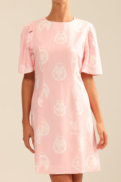 Binny - The Birdcage - Linen Mini Dress Pink Brasses
