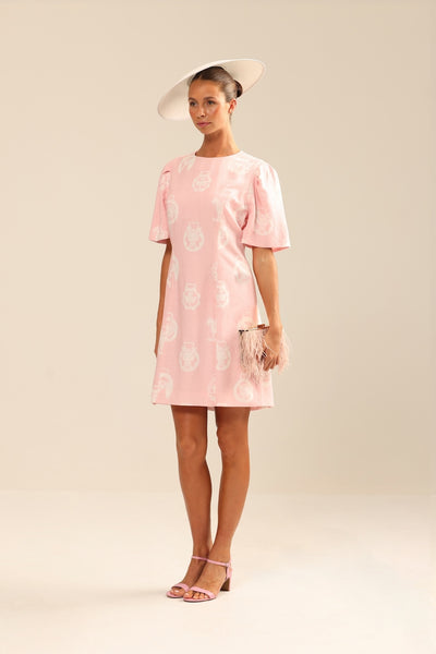 Binny - The Birdcage - Linen Mini Dress Pink Brasses