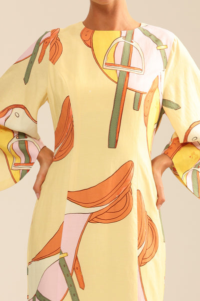 Binny - THE MOUNTING YARD - Linen Rayon Midi Dress