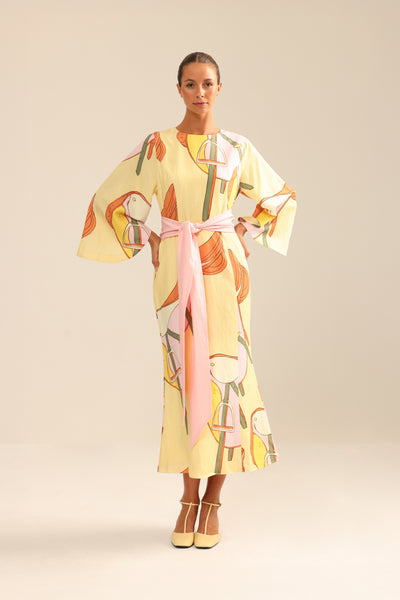 Binny - THE MOUNTING YARD - Linen Rayon Midi Dress