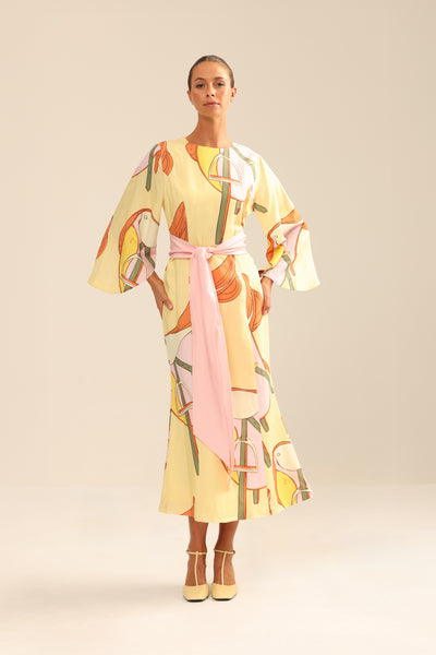 Binny - THE MOUNTING YARD - Linen Rayon Midi Dress