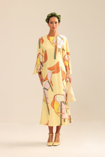 Binny - THE MOUNTING YARD - Linen Rayon Midi Dress