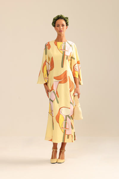 Binny - THE MOUNTING YARD - Linen Rayon Midi Dress