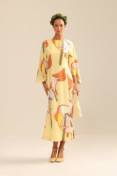 Binny - THE MOUNTING YARD - Linen Rayon Midi Dress