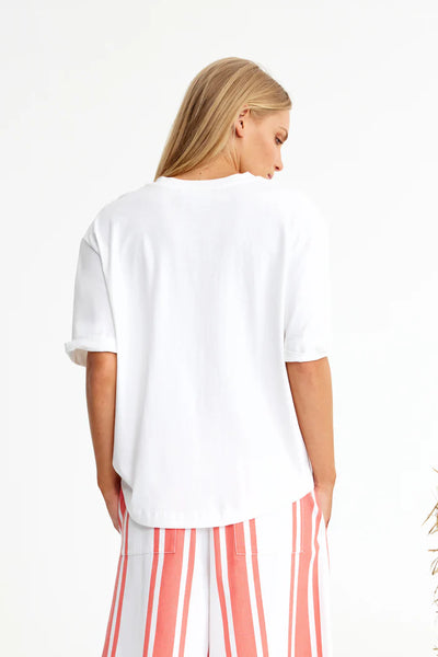 Binny - CABALLO Cotton T-Shirt - White