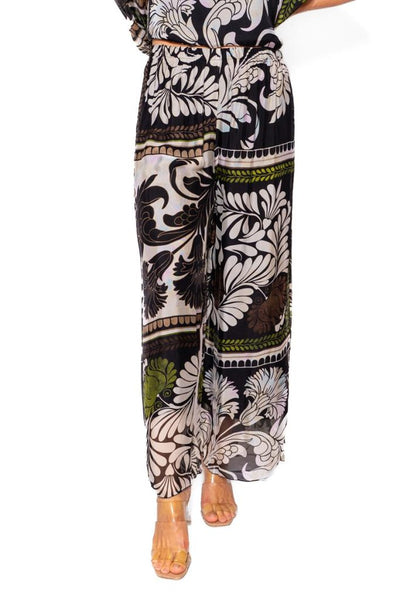 The Italian Closet - Mosaic Black Tile print silk pants