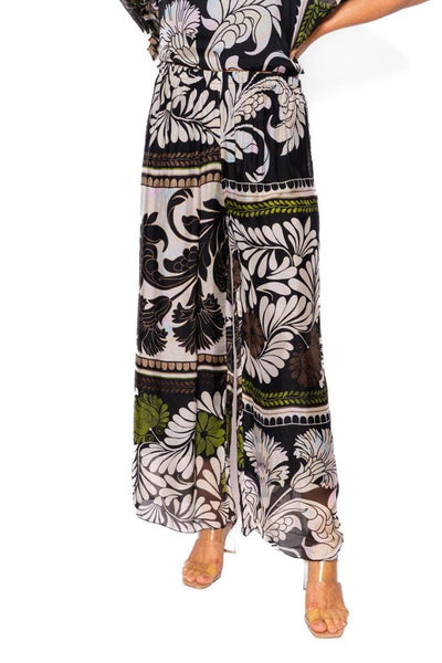 The Italian Closet - Mosaic Black Tile print silk pants