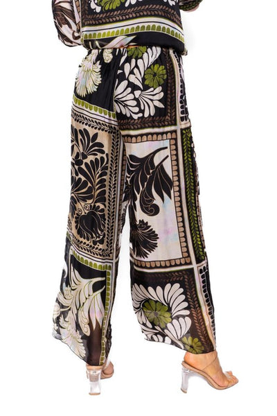 The Italian Closet - Mosaic Black Tile print silk pants