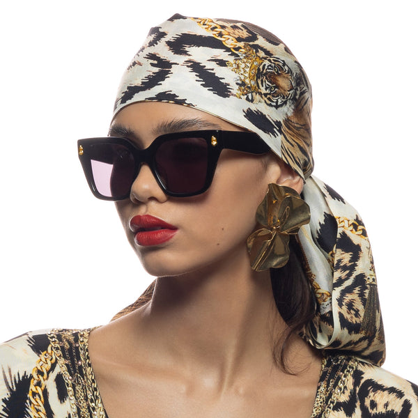 Camilla - Sunglasses - Bottomless Brunch Black/Brown Glitter Leopard