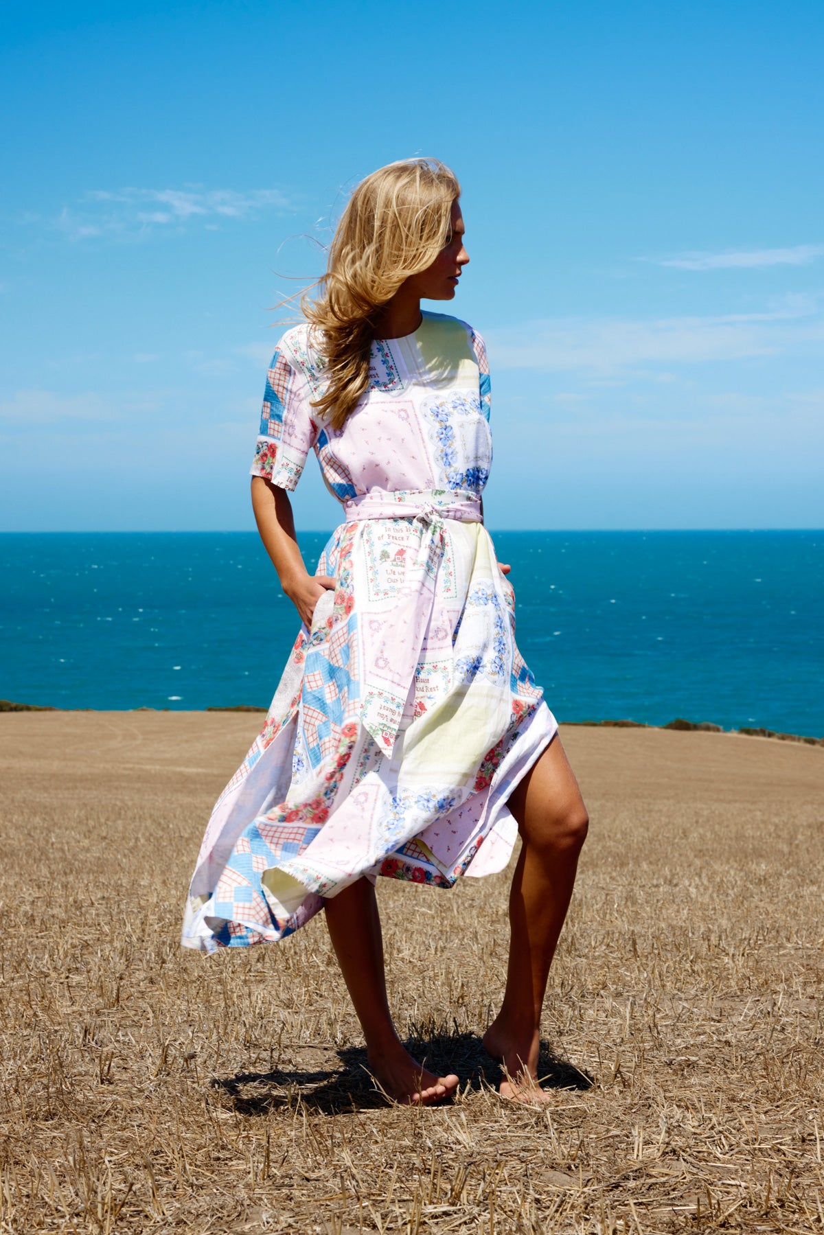 Binny - CROSS COUNTRY - Linen Midi Shift Dress - Hankys