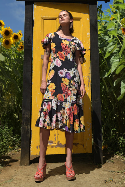 Curate - Modern Romantic Dress - Black Floral FINAL SALE