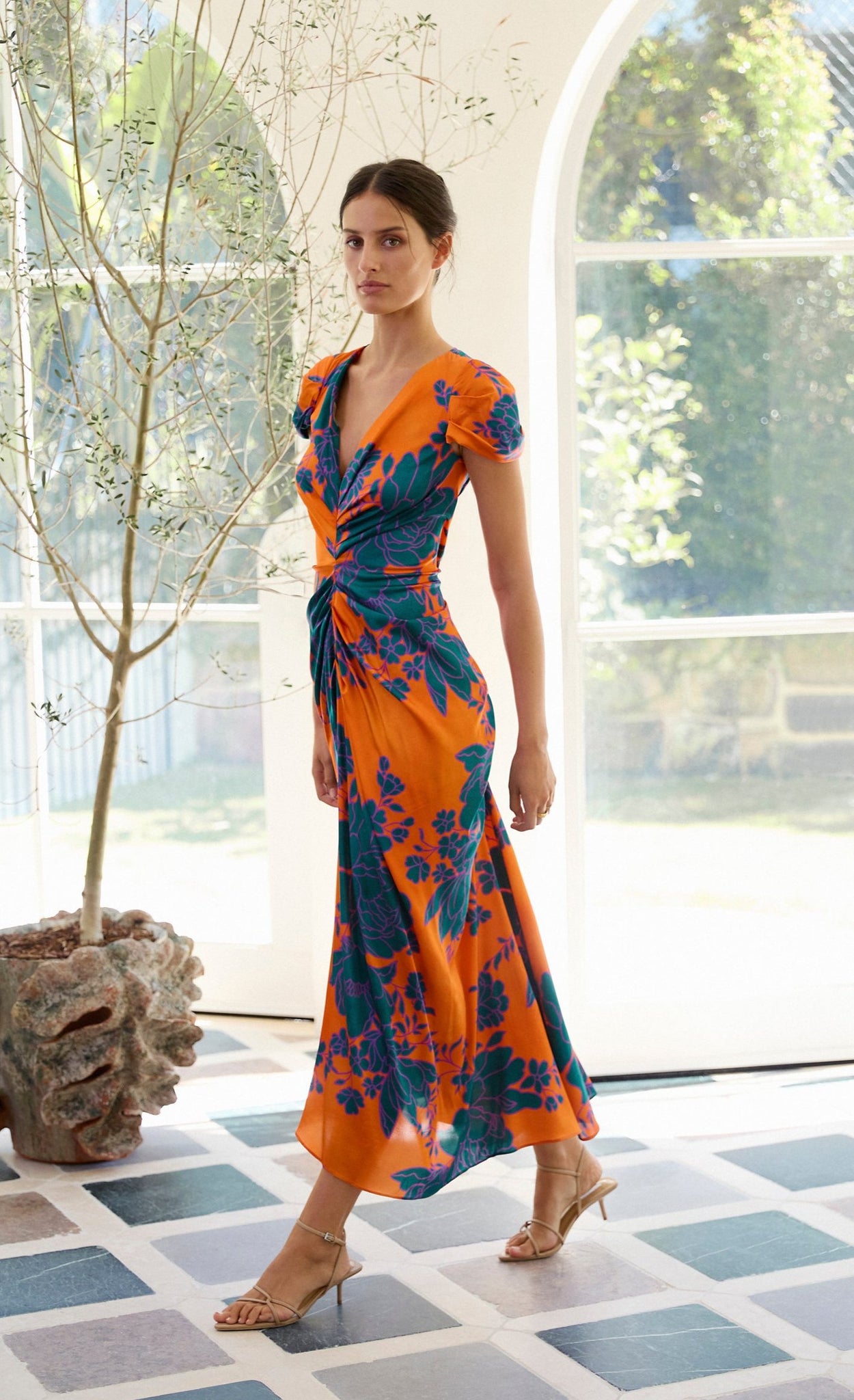 Moss & Spy - Calista Midi Dress - Tangerine Teal