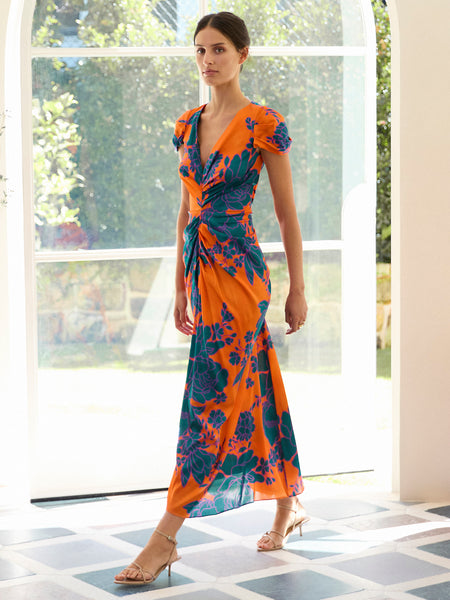 Moss & Spy - Calista Midi Dress - Tangerine Teal