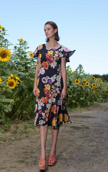Curate - Modern Romantic Dress - Black Floral FINAL SALE