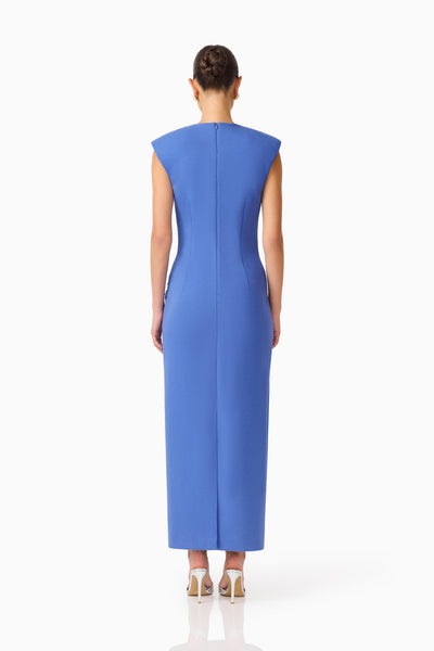 Elliatt - Talitha Plunging Neck Column Dress - Cornflower Blue