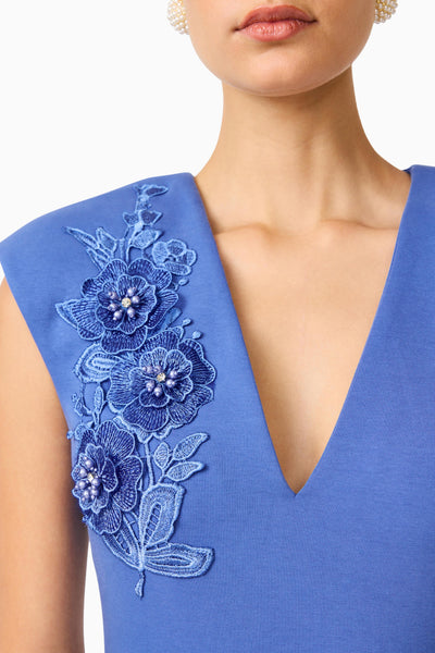 Elliatt - Talitha Plunging Neck Column Dress - Cornflower Blue