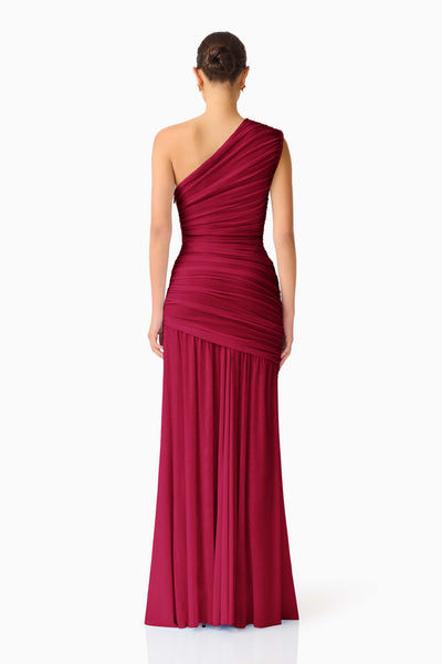 Elliatt - Florencea One Shoulder Gown - Wine Red