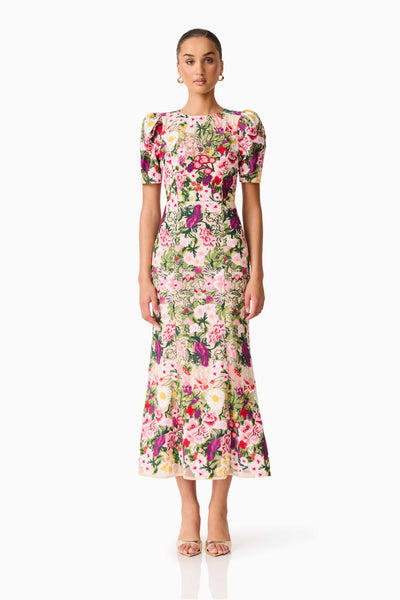 Elliatt - Flora Midi Dress - Nude Multi Floral