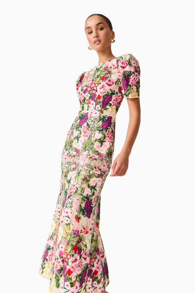 Elliatt - Flora Midi Dress - Nude Multi Floral