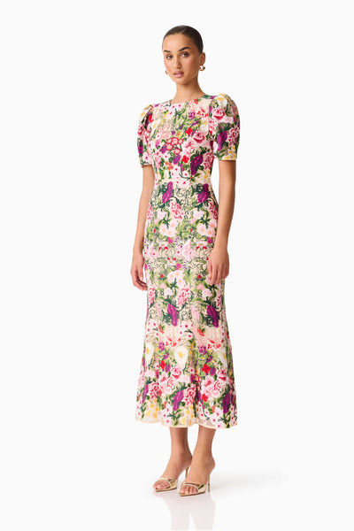 Elliatt - Flora Midi Dress - Nude Multi Floral
