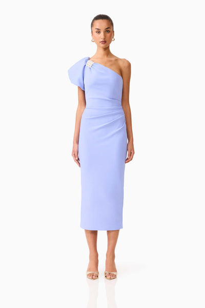 Elliatt - Olenna Puff Sleeve Midi Dress - Blue