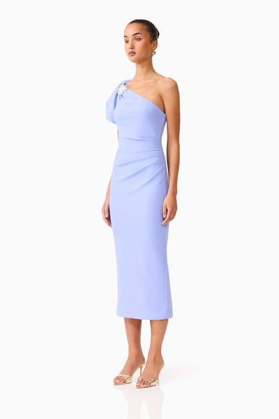 Elliatt - Olenna Puff Sleeve Midi Dress - Blue