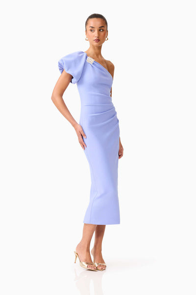 Elliatt - Olenna Puff Sleeve Midi Dress - Blue