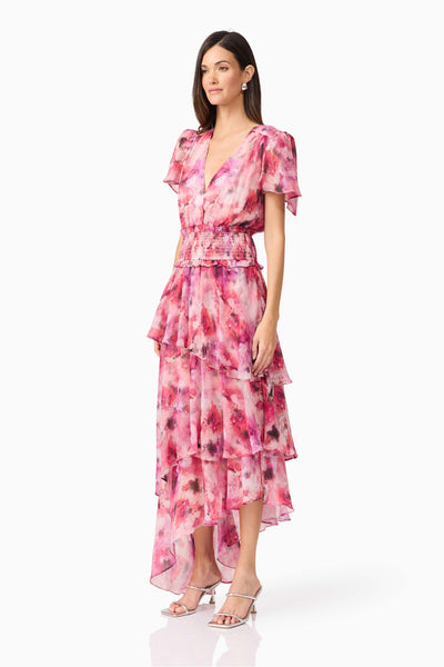 Elliatt - Evalina Tiered Dress - Pink Multi