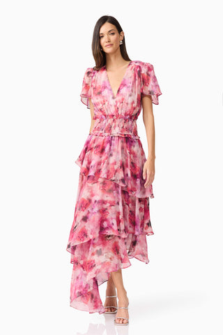 Elliatt - Evalina Tiered Dress - Pink Multi