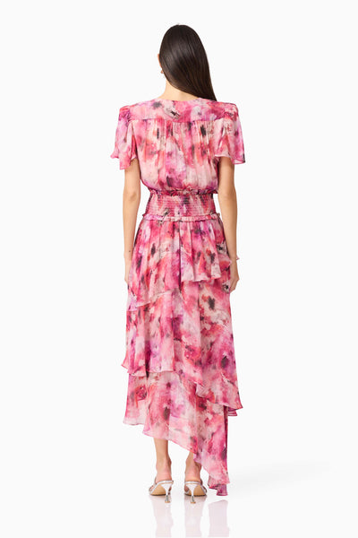 Elliatt - Evalina Tiered Dress - Pink Multi