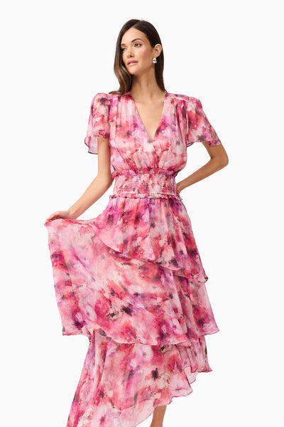 Elliatt - Evalina Tiered Dress - Pink Multi
