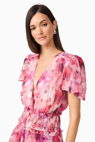 Elliatt - Evalina Tiered Dress - Pink Multi