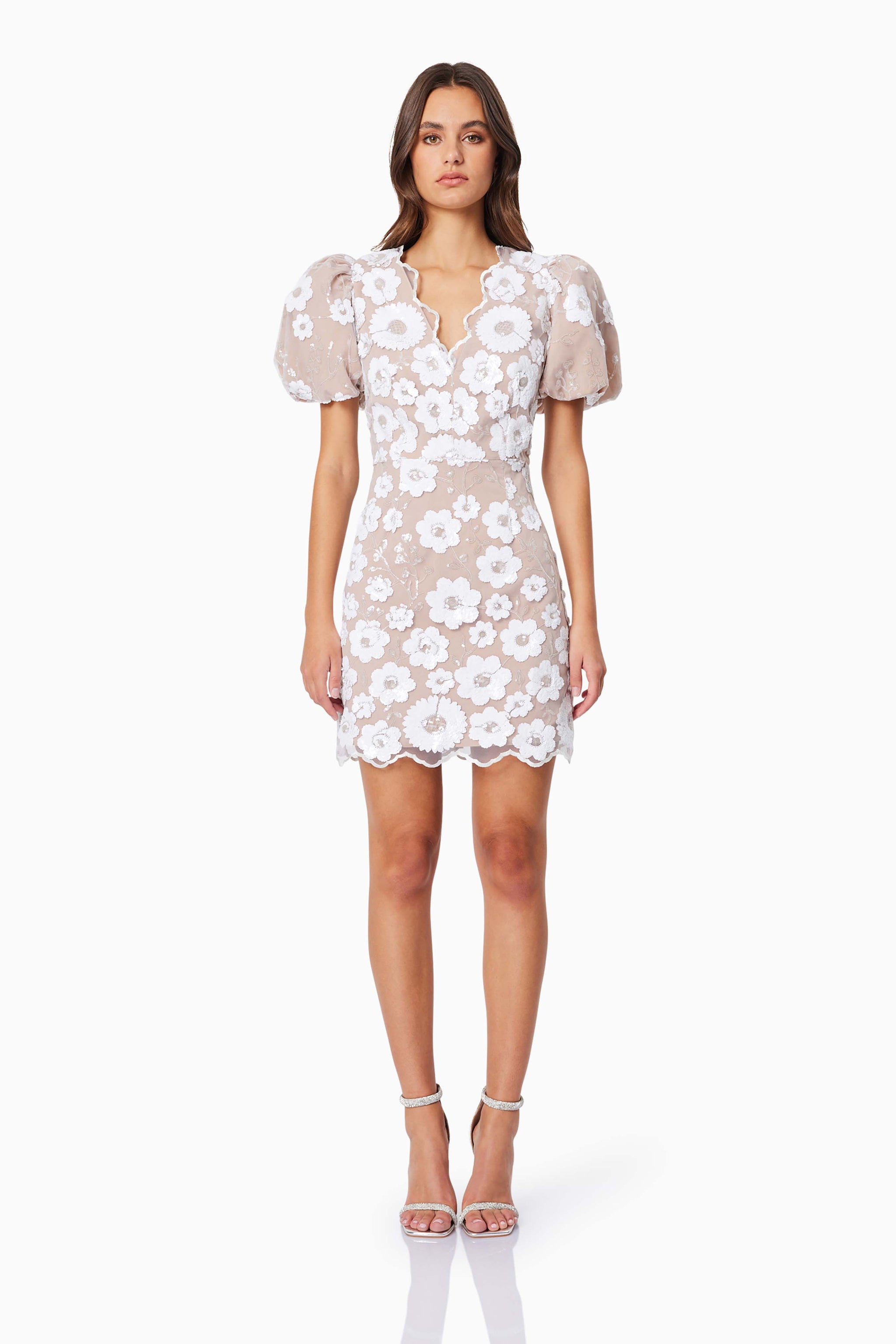 Elliat Elodie Mini Dress Ivory Nude Tea Lily