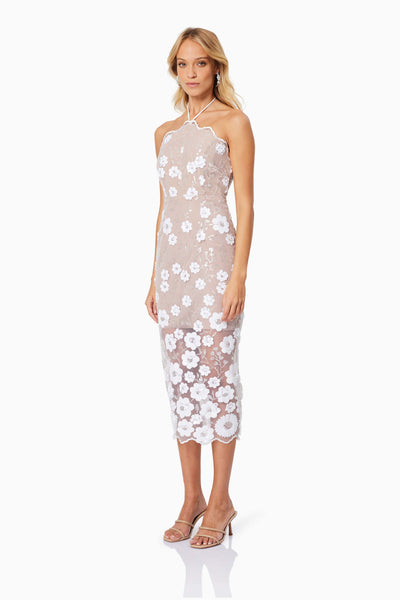 Elliatt - Elodie Midi Dress - Ivory Nude