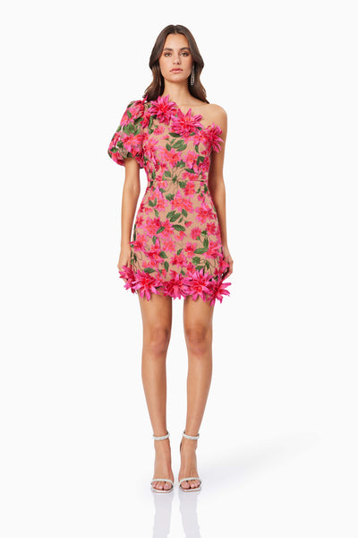 Elliat - Valentina One Shoulder Dress - Pink Multi