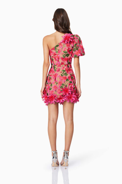 Elliat - Valentina One Shoulder Dress - Pink Multi