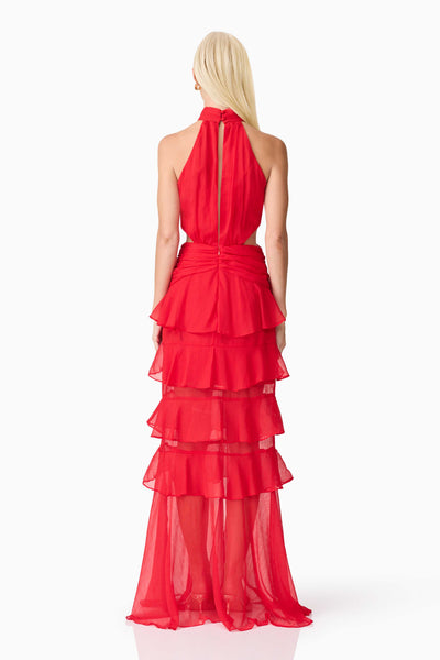 Elliatt - Lilja Halter Neck Maxi Dress - Red