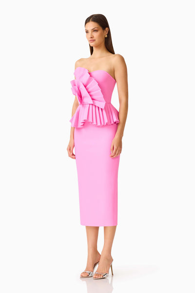Elliatt - Orelia Pleated Midi Dress - Candy Pink