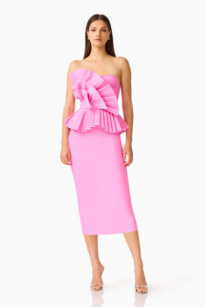 Elliatt - Orelia Pleated Midi Dress - Candy Pink