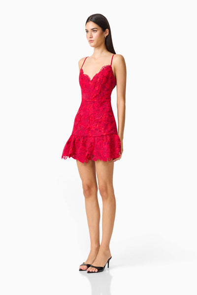 Elliatt - Petaluxe A Line Mini Dress - Red
