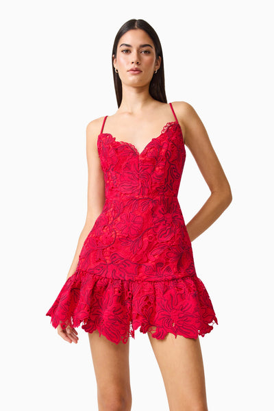 Elliatt - Petaluxe A Line Mini Dress - Red