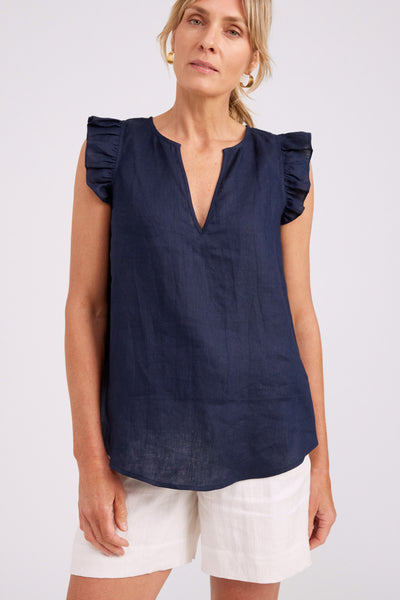 Eb & Ive - Studio Frill Tank - Navy