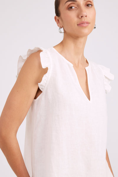 Eb & Ive - Studio Frill Tank - White